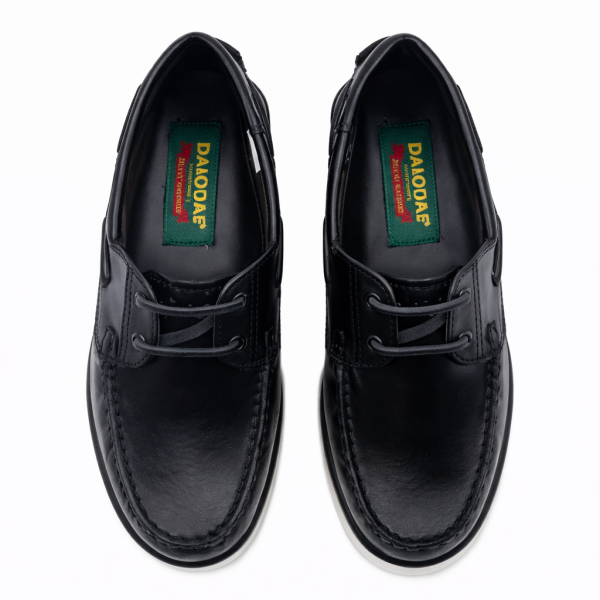 Dakotas Wes Dockside Leather Shoe – Black - Image 4