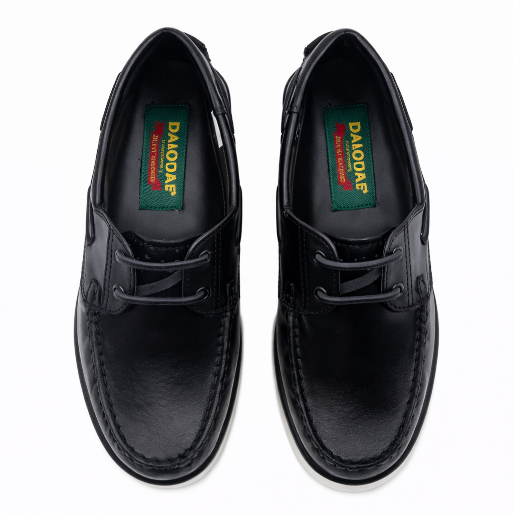 Dakotas Wes Dockside Leather Shoe – Black - Image 4