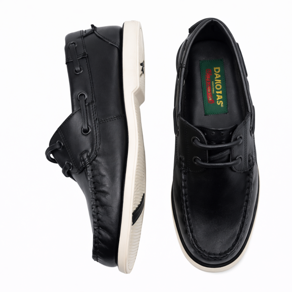 Dakotas Wes Dockside Leather Shoe – Black - Image 3