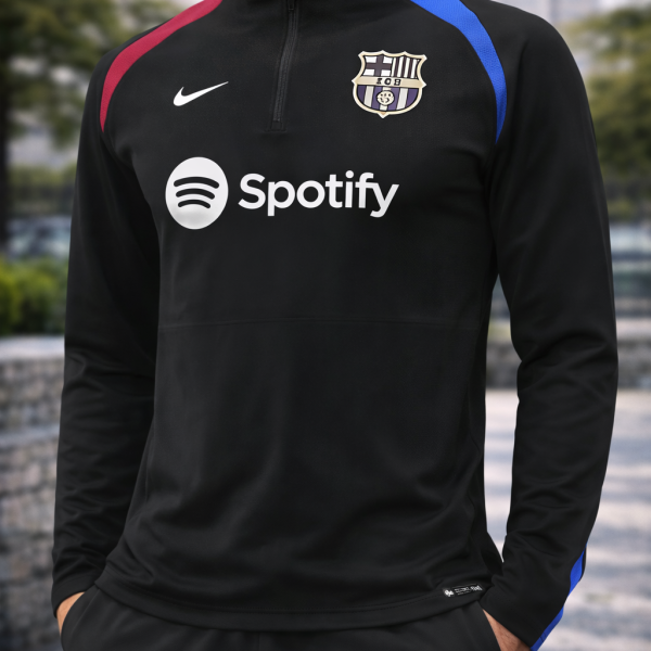 Alternative view of Barcelona 2024/25 Black Half-Zip Training Tracksuit Set – PRE-ORDER
