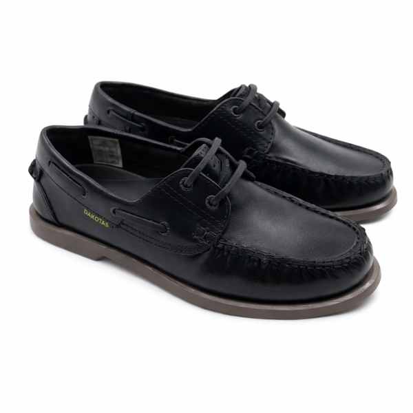 Dakotas Travis Dockside Leather Shoe – Black