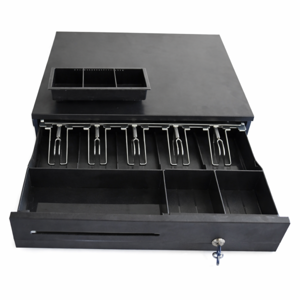 Alternative view of UniQue Compact Cash Drawer – 5 Notes & 5 Coins (RJ11, Black)