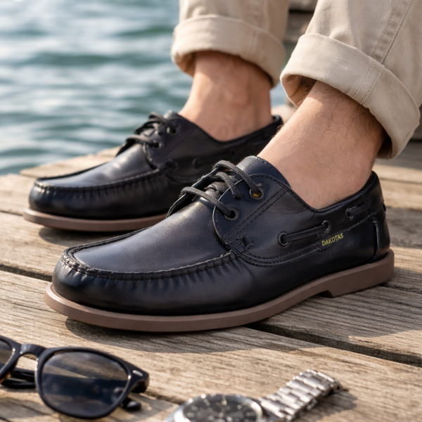 Alternative view of Dakotas Travis Dockside Leather Shoe – Black