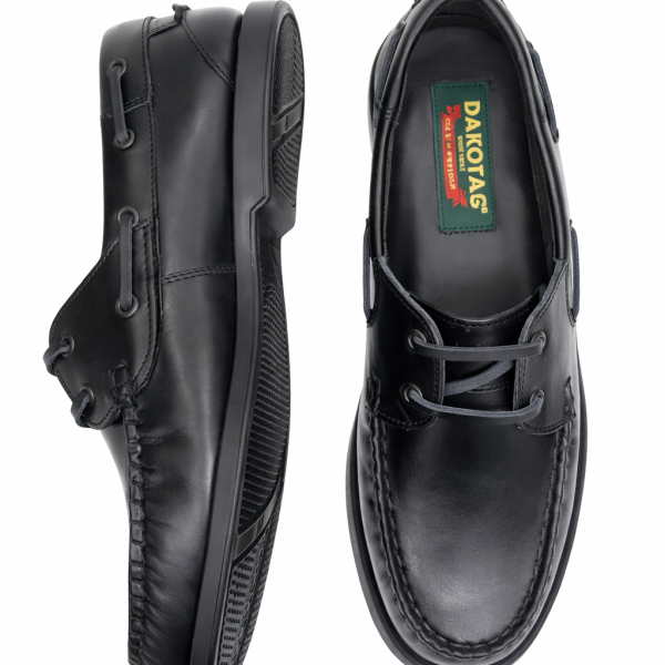 Dakotas Bert Dockside Leather Shoe – Black - Image 3