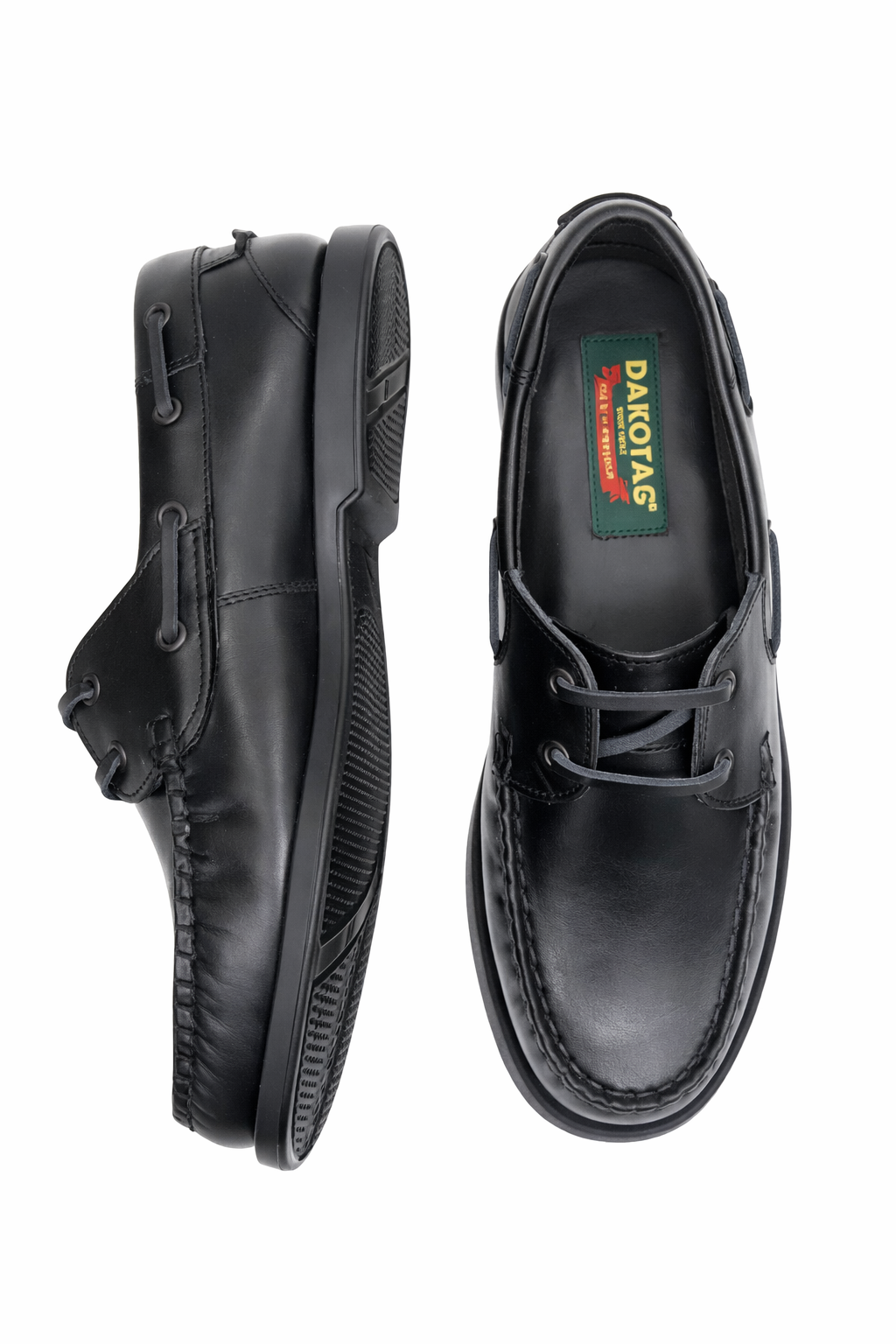 Dakotas Bert Dockside Leather Shoe – Black - Image 3