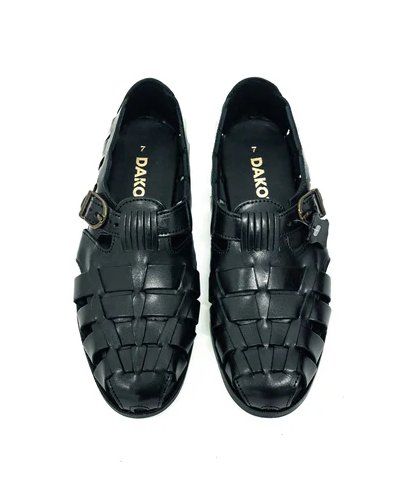 Alternative view of Dakotas Abell Genuine Leather Sandal – Black | Hand-Stitched Premium Comfort