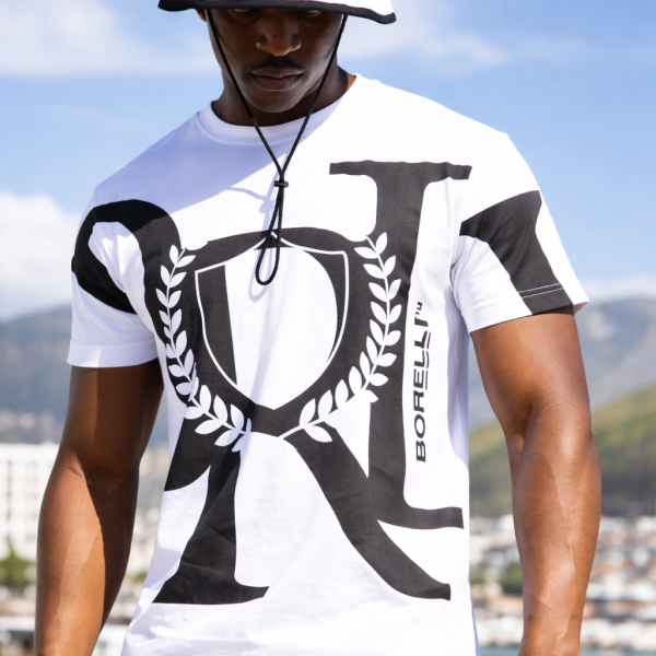 Alternative view of Cornelio T-Shirt – White | Oversized Crest Graphic