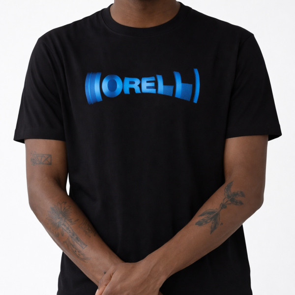 Alternative view of Adriano T-Shirt – Black | Cobalt Blue Print