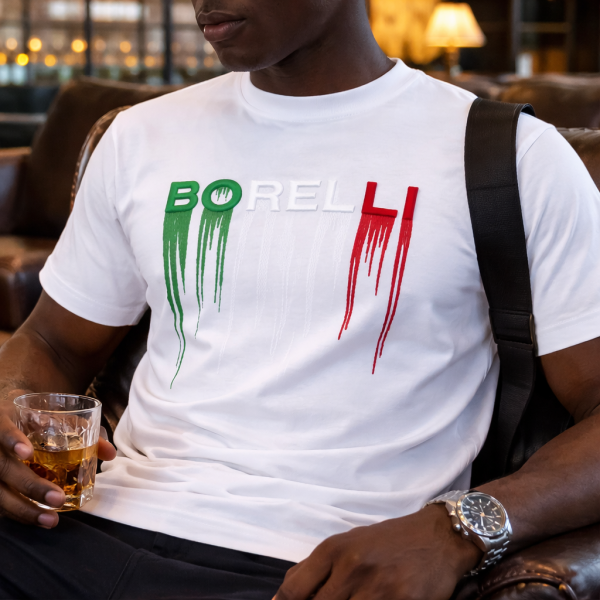 Alternative view of Filippo T-Shirt – White | 3D Italian Embroidery