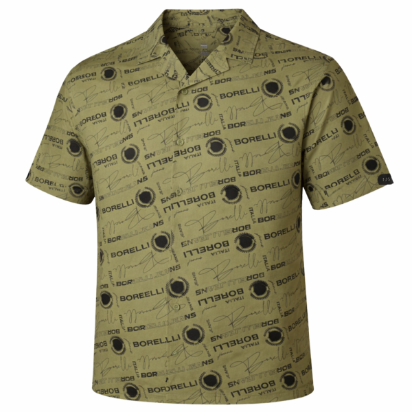 Borelli Cezaro Cotton Allover Print Shirt – Olive Signature