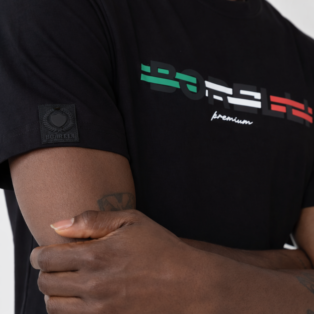 Borelli Baccio T-Shirt – Black | Premium Cotton Statement Tee - Image 3