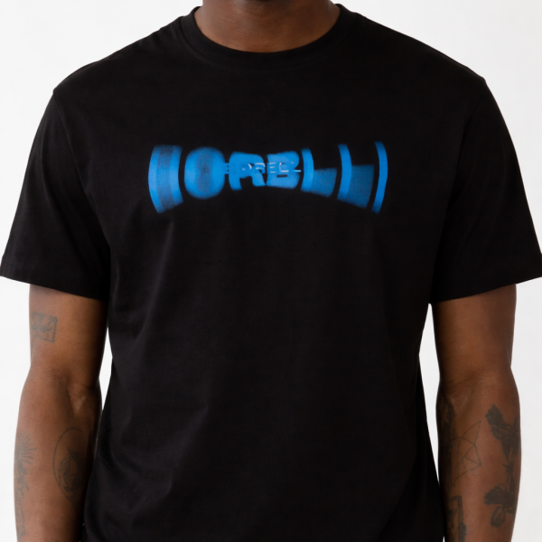 Adriano T-Shirt – Black | Cobalt Blue Print