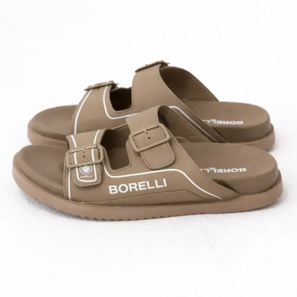 Borelli Deccio Double Strap Slider – Cement Luxury Edition