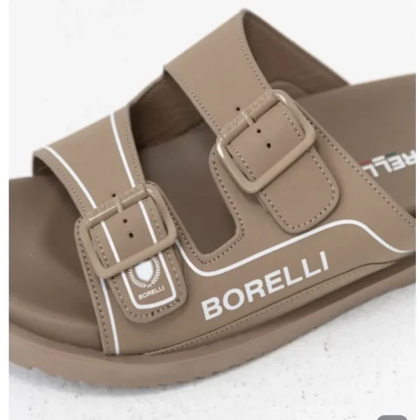 Alternative view of Borelli Deccio Double Strap Slider – Cement Luxury Edition
