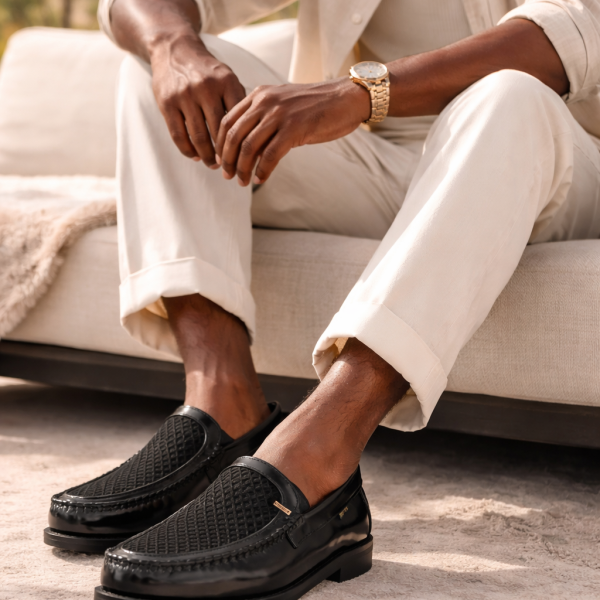 Alternative view of Vance Hi-Shine Moc – Black | Genuine Leather Handmade Loafers
