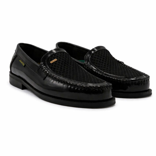 Vance Hi-Shine Moc – Black | Genuine Leather Handmade Loafers