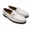 Dakotas Vic Hi-Shine Moc Genuine Leather Slip-On Loafer – White