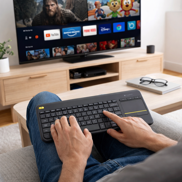 Alternative view of Logitech K400+ Wireless Touch Keyboard with Touchpad | Smart TV & PC Control