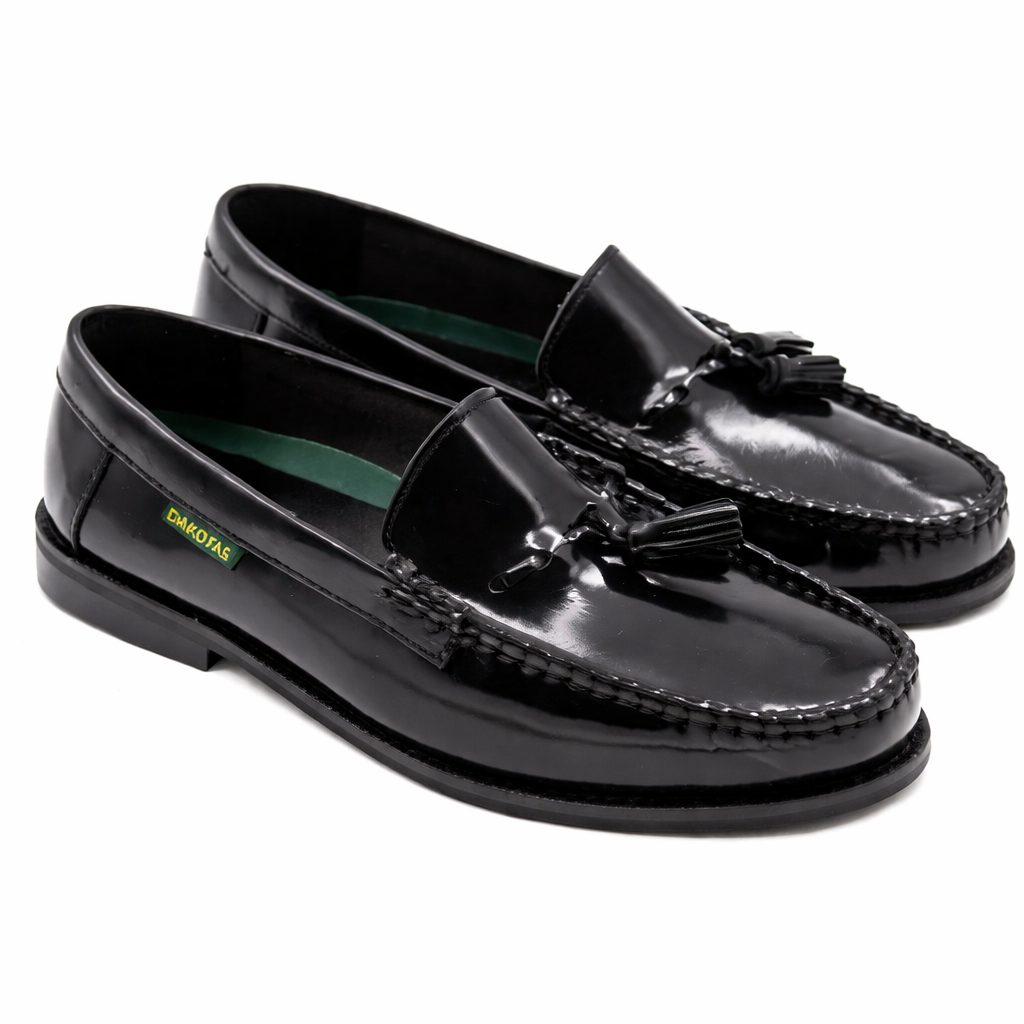 Dakotas Tommy Hi-Shine Moc – Black | Genuine Leather Smart Loafer (Limited Stock)