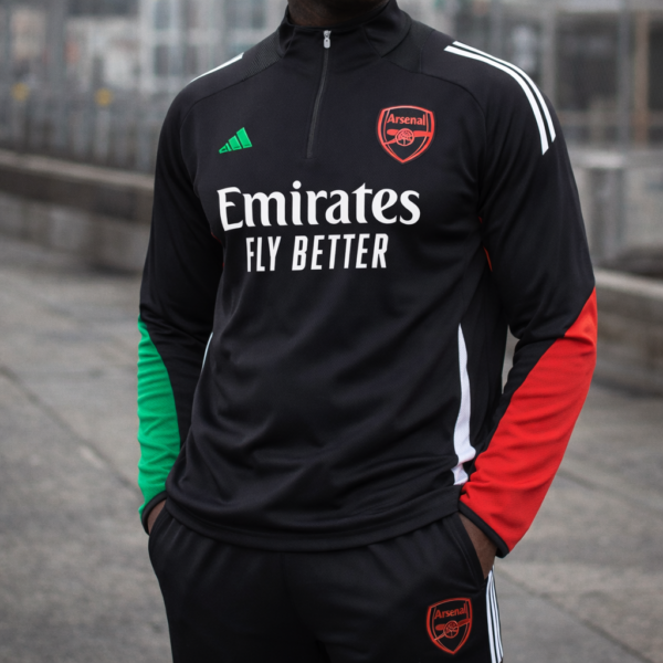 Alternative view of Arsenal 2024/25 Black/Green/Red Half-Zip Tracksuit Set – PRE-ORDER (20–25 Day Delivery)