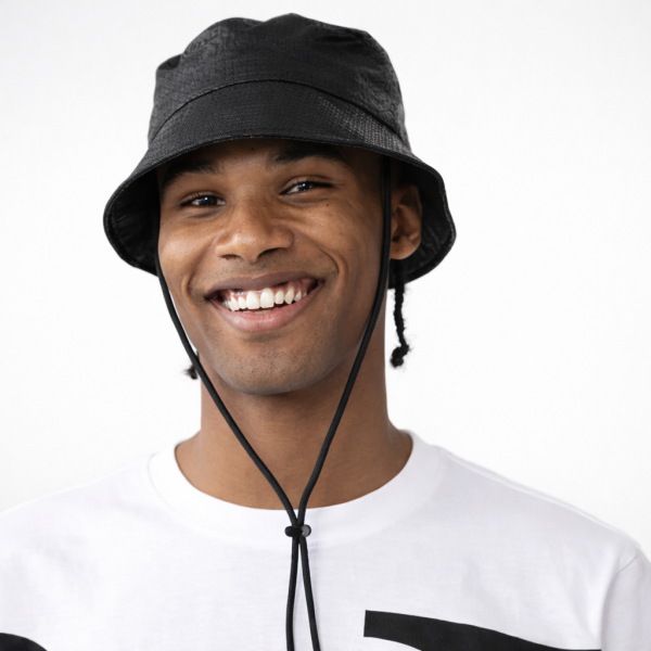 Alternative view of Borelli Elvio Allover Print Bucket Hat – Black