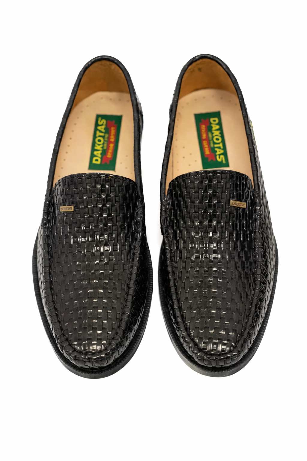 Dakotas Vaden Hi-Shine Weave Moc – Black Genuine Leather Slip-On - Image 2