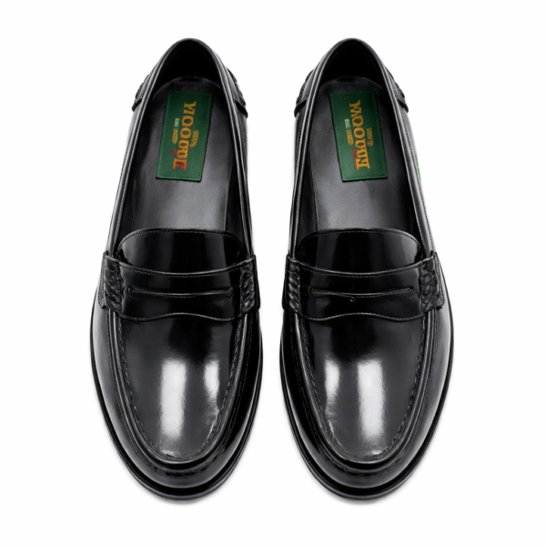 Alternative view of Dakotas Paul Hi-Shine Moc – Black | Genuine Leather Penny Loafer