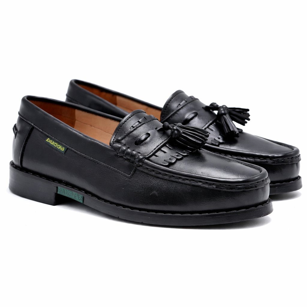 Dakotas Trevor Casual Shoe – Black | Genuine Leather Tassel Loafer (Handmade)