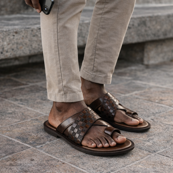 Dakotas Amos Genuine Leather Sandal – Brown - Image 3