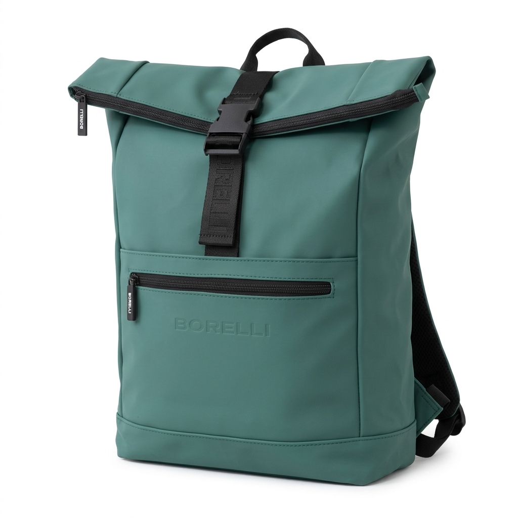 Borelli Dino Foldover Backpack – Forest Green (Waterproof Laptop Backpack)