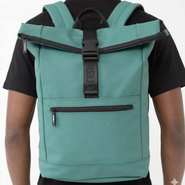 Alternative view of Borelli Dino Foldover Backpack – Forest Green (Waterproof Laptop Backpack)
