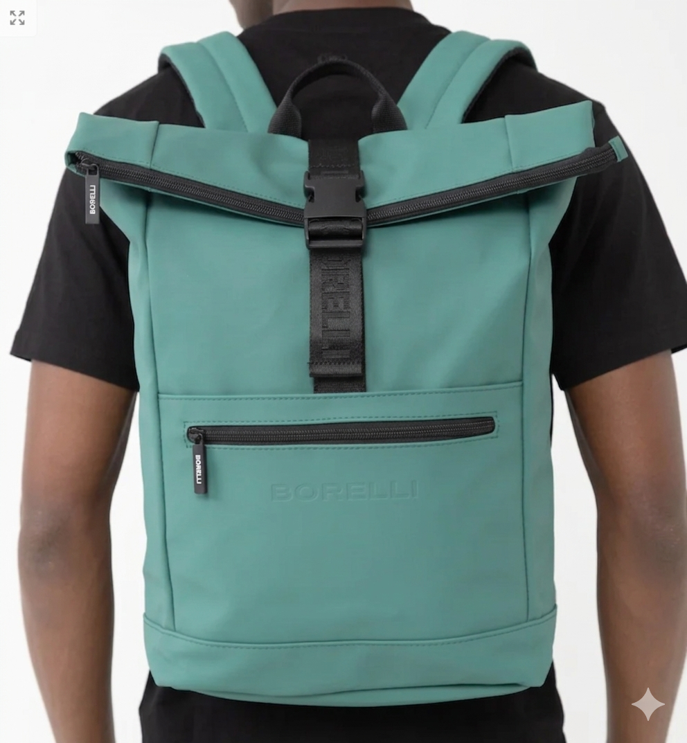 Borelli Dino Foldover Backpack – Forest Green (Waterproof Laptop Backpack) - Image 2