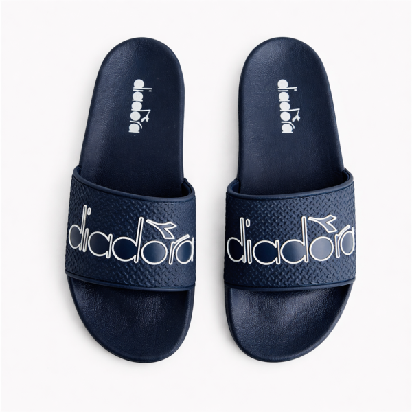 Diadora Navy Logo Slides – Comfortable Everyday Slip-On Sandals