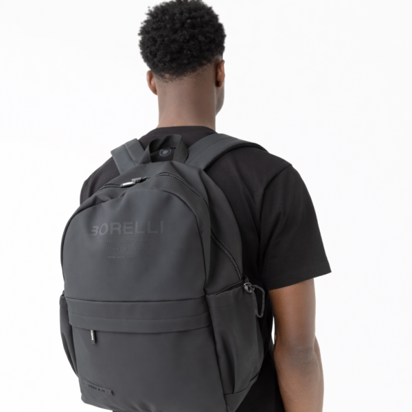 Borelli Alberto Rubberised Skin-Touch Backpack – Black