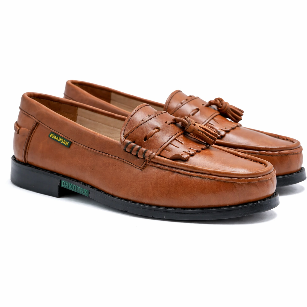 Dakotas Trevor Casual Shoe – Tan | Genuine Leather Tassel Loafer (Handmade)
