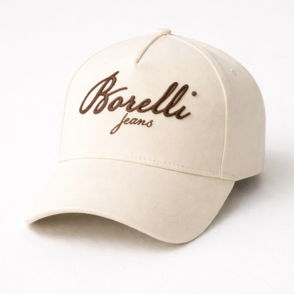 Borelli “Valerio” Embroidered Peak Cap – Tofu | Signature Script