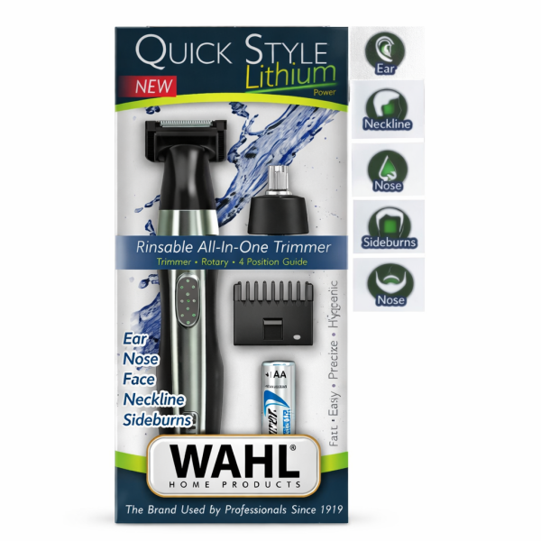 Wahl All-In-One Quick Style Lithium Trimmer – Ear, Nose, Face & Neckline Grooming Kit