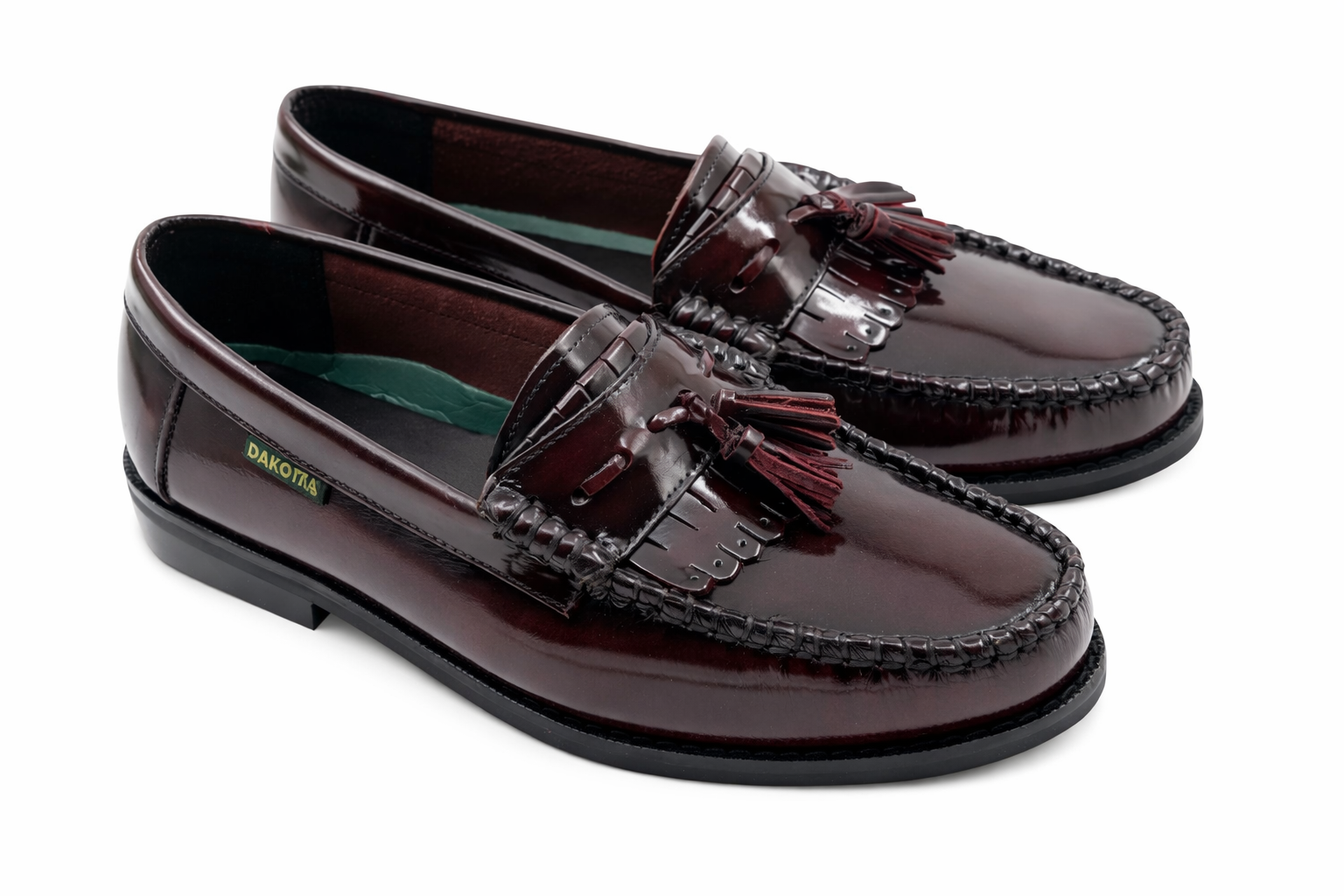 Dakotas Kelvin Hi-Shine Moc – Burgundy Genuine Leather Tassel Loafer