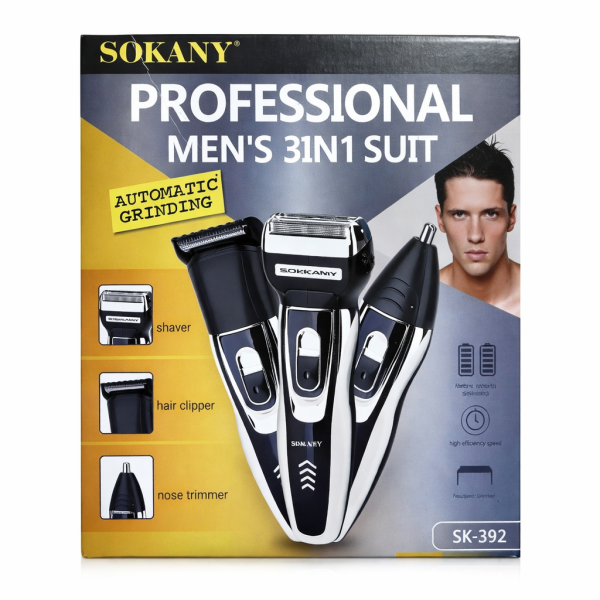 Alternative view of Sokany Professional 3-in-1 Men's Grooming Kit – Beard Trimmer, Hair Clipper & Nose Trimmer (Rechargeable)