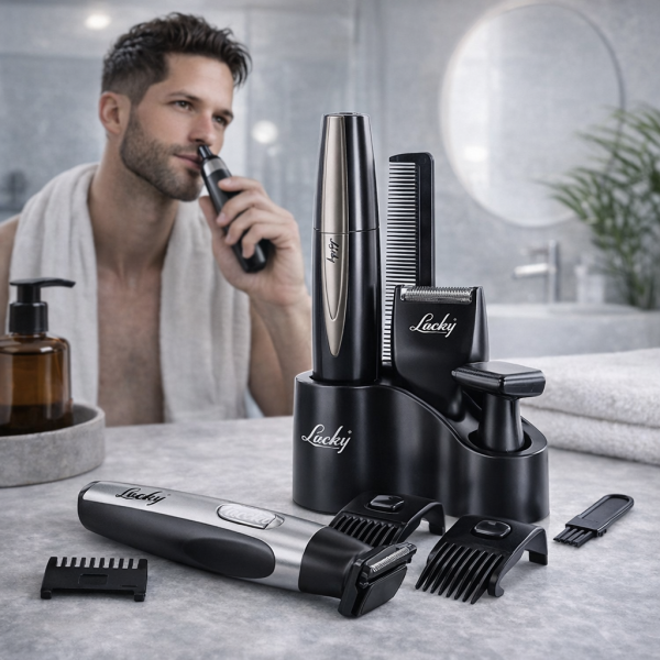 Alternative view of Lucky 3-in-1 Nose, Ear & Beard Trimmer Set – Men’s Grooming Kit with Shaver Attachment