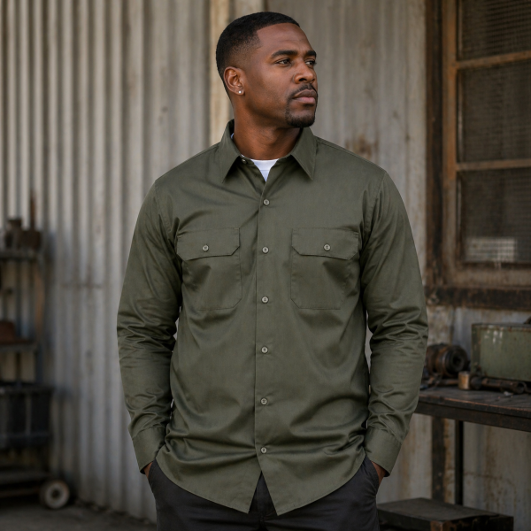 Alternative view of Dickies 847 Men’s Cotton Shirt – Olive