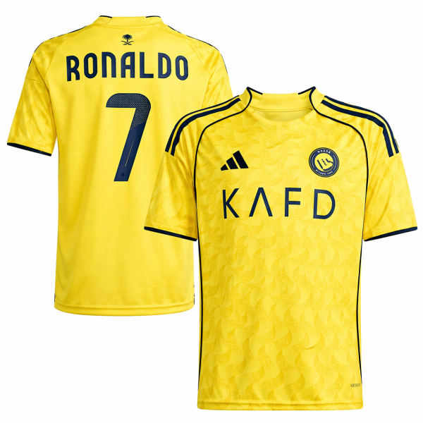 Al Nassr Kids 2025/26 Home Jersey – Ronaldo #7 (PRE-ORDER | 20–25 Day Delivery SA)