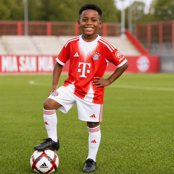 Alternative view of Bayern Munich Kids 2025/26 Home Jersey (Pre-Order) | Monthly Drop – Ships 20th–25th SA