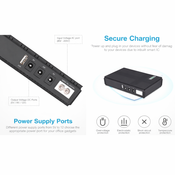 Solarix 10400mAh Micro UPS – Router & Fibre Backup (3–4 Hours Load Shedding) - Image 3