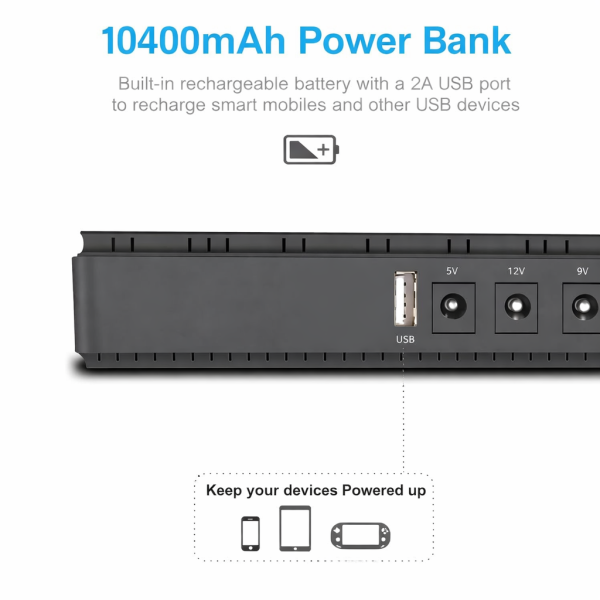 Solarix 10400mAh Micro UPS – Router & Fibre Backup (3–4 Hours Load Shedding) - Image 5