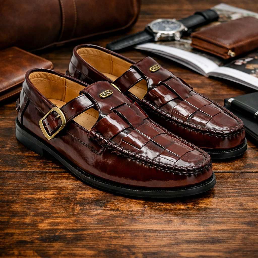 Dakotas Oliver Hi-Shine Moc – Burgundy Genuine Leather Moccasin Shoe - Image 4