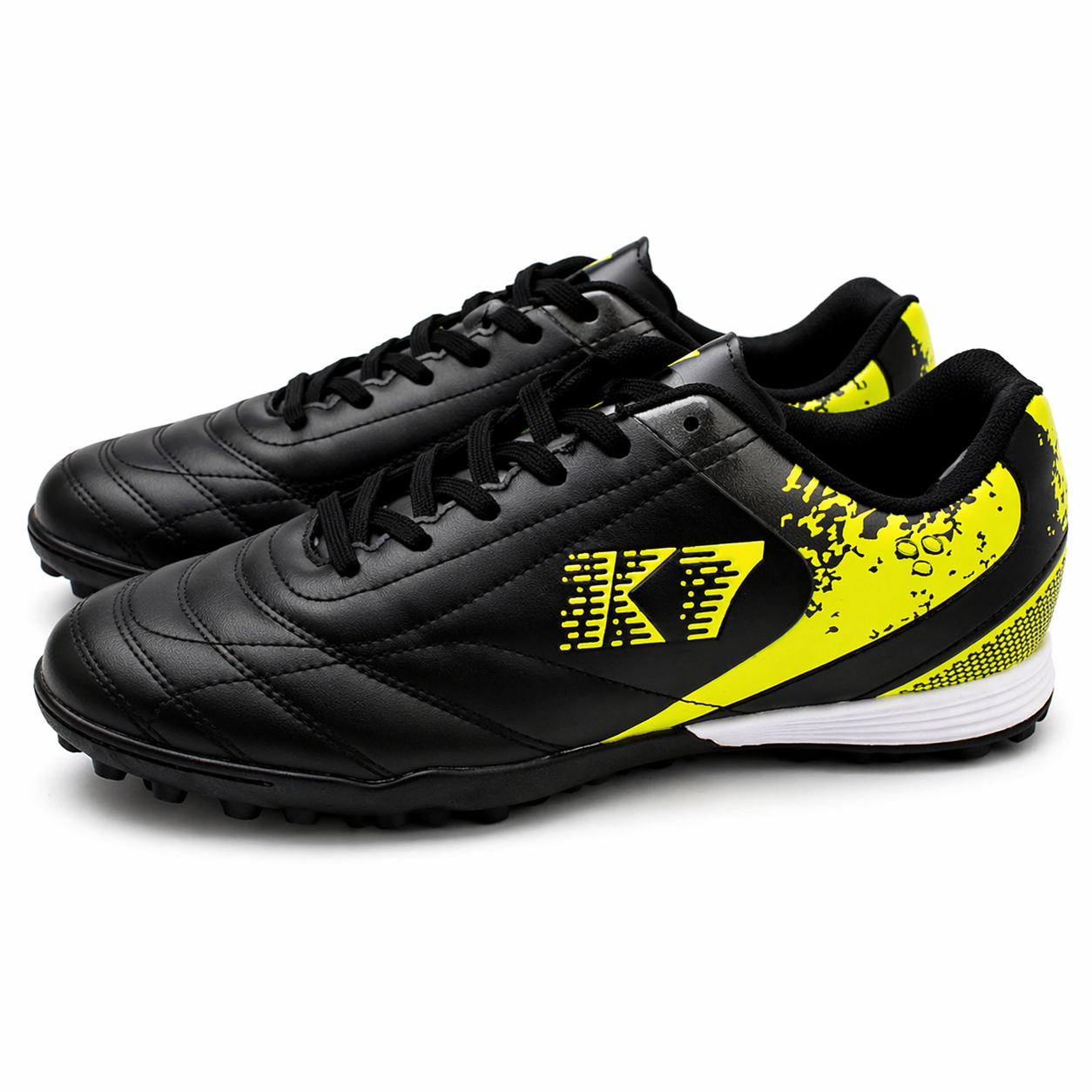 K7 Indoor Soccer Shoes – Black Green Men's Football Trainers