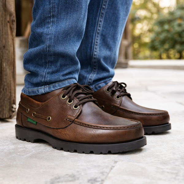 Alternative view of Dakotas Ted Casual Shoe – Genuine Leather Boat Shoe (Oatmeal)