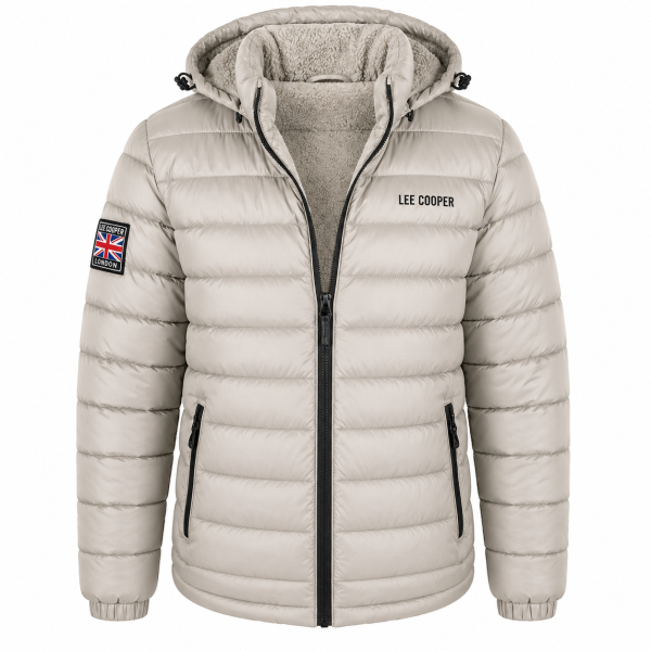 Lee Cooper Men’s Stone Puffer Jacket – Hooded Winter Essential