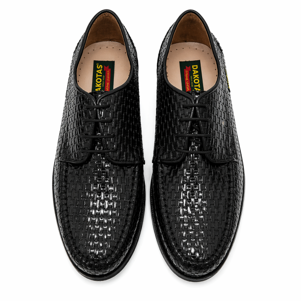 Alternative view of Dakotas Luther Hi-Shine Weave Moc – Black Leather Dress Shoe (Men’s Formal & Smart Casual)
